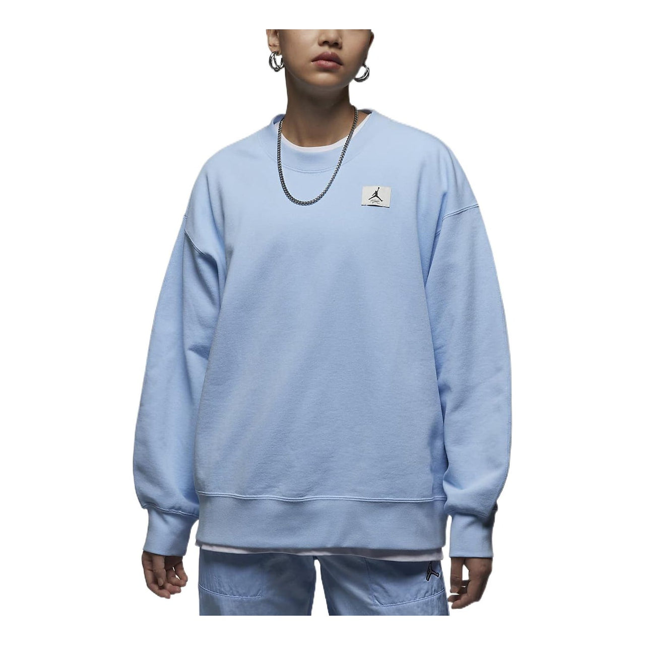 (WMNS) Air Jordan Flight Fleece Sweatshirt 'Blue' DQ4600-411