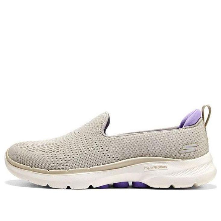 (WMNS) Skechers Go Walk 6 Slip In Fabulous View 'Taupe Lavender' 124571-TPLV