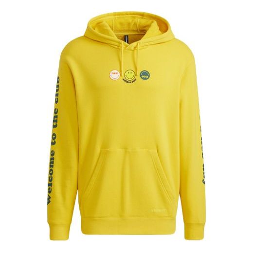 Men's adidas neo x SMILEY Crossover Casual Smiling Face Printing Sports Yellow HB7410