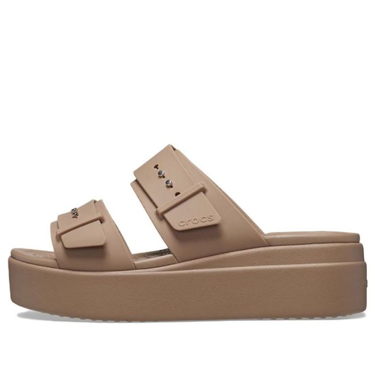 (WMNS) Crocs Brooklyn Sandal Low Wedge 'Latte' 207431-2Q9