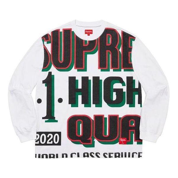 Supreme World Class L/S Top 'White Black Green Red' SUP-FW20-205