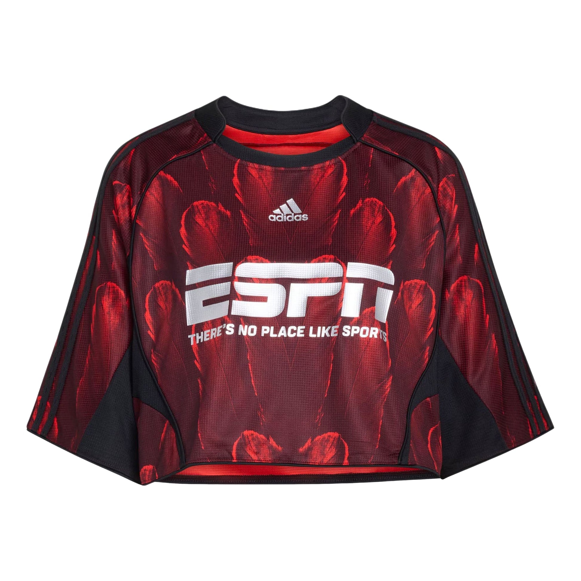 (WMNS) adidas Crop Jersey Asia Sizing 'Red Black' KD0502