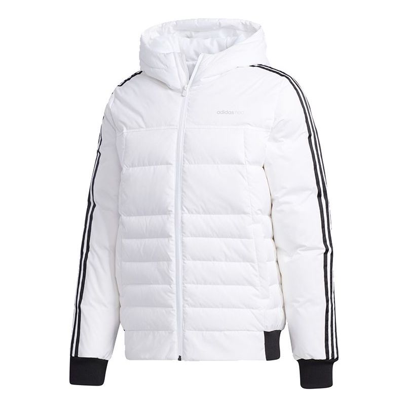 adidas neo M Sprt Dwn Puff Casual Sports hooded down Jacket White GJ8864