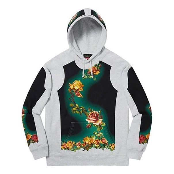 Supreme x Jean Paul Gaultier Floral Print Hooded Sweatshirt 'Grey Black Green' SUP-SS19-774
