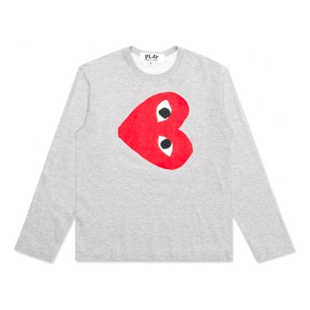 COMME des GARCONS PLAY Side Heart Long Sleeves Tee 'Grey' AZ-T268-051