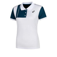 (WMNS) ASICS Classic Polo Shirt 'White Blue' 2042A295-100