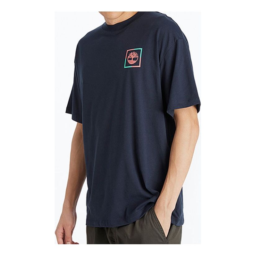Men's Timberland SS20 Printing Round Neck Short Sleeve Blue A2B3R433