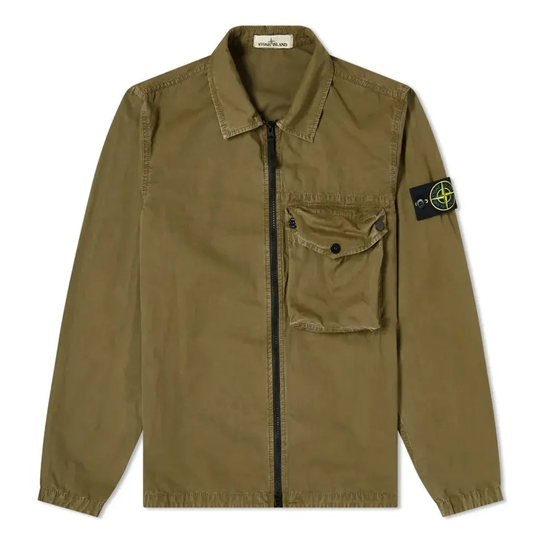 STONE ISLAND Zip Pocket Overshirt 'Olive Green' 7415117WN-V0158