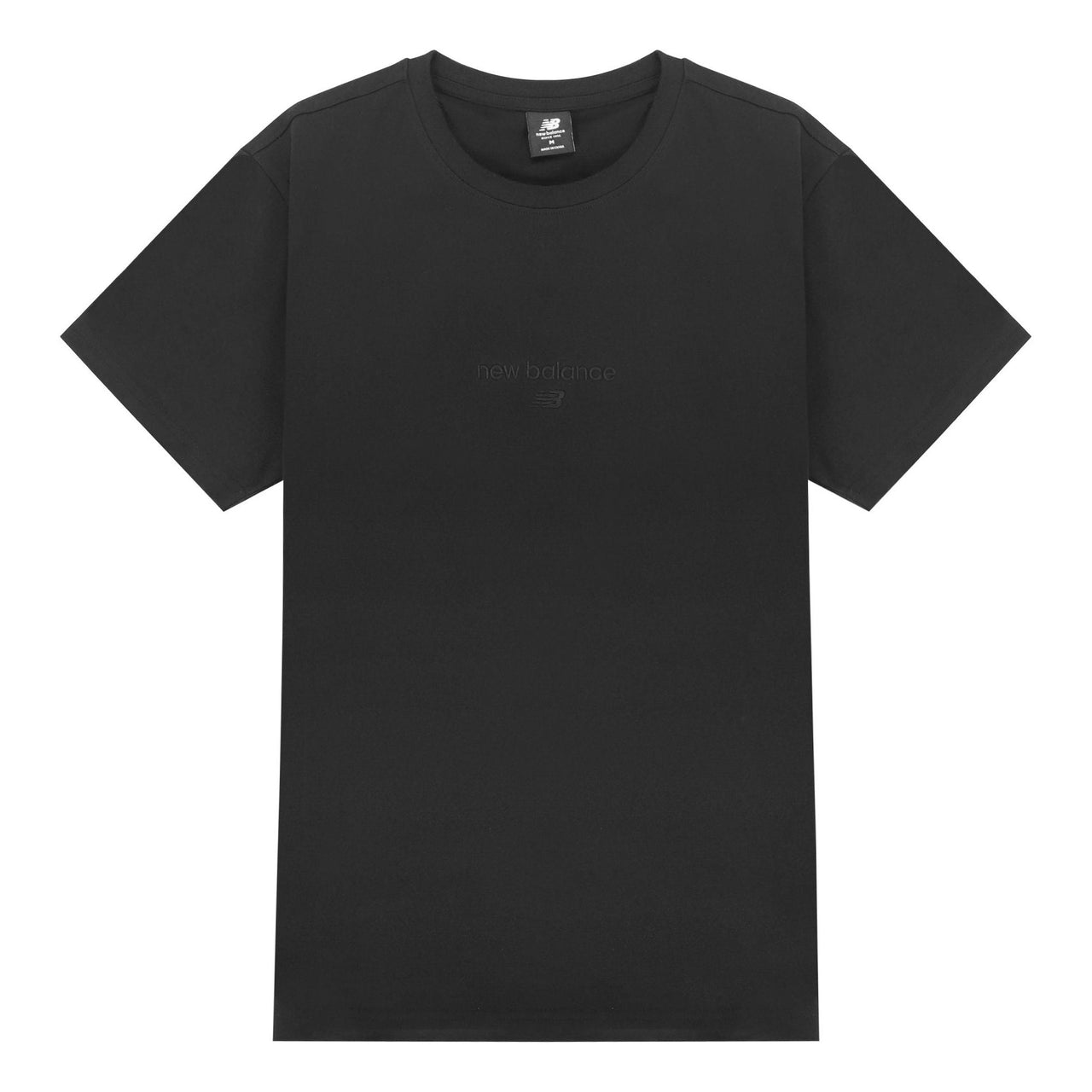 New Balance Logo Embroidered Knit Sports Round Neck Short Sleeve Couple Style Black AMT21548-BK