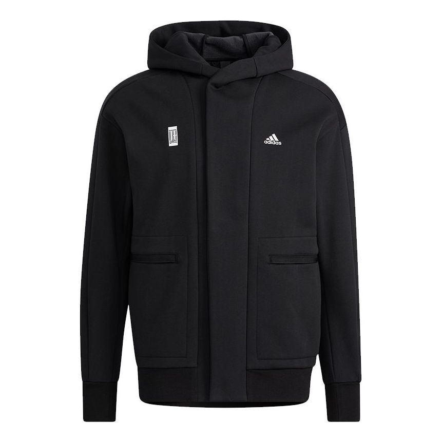 adidas Logo Sports Hooded Jacket Black H39296