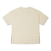 (WMNS) Converse Contrast Stitch Slit Logo T-Shirt 'Beige' 10025874-A02