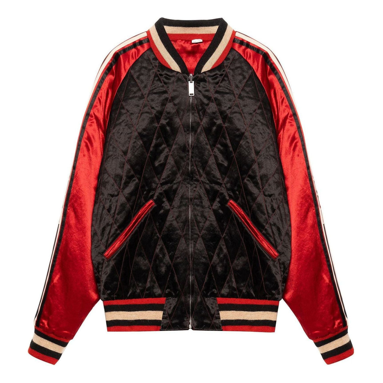 Gucci Reversible Acetate Bomber Jacket 'Black Red' 538282-ZAAJ3-1049