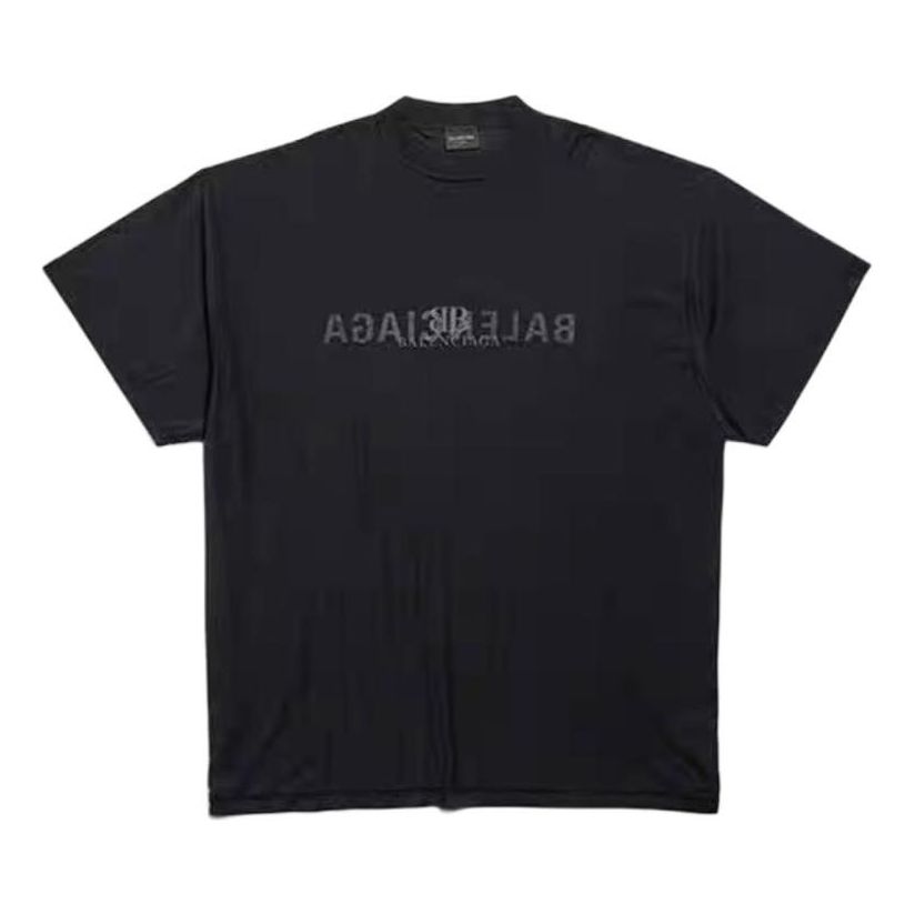 Balenciaga AI Logo Inside Out Oversized T-shirt 'Black' 787358TQVJ41750