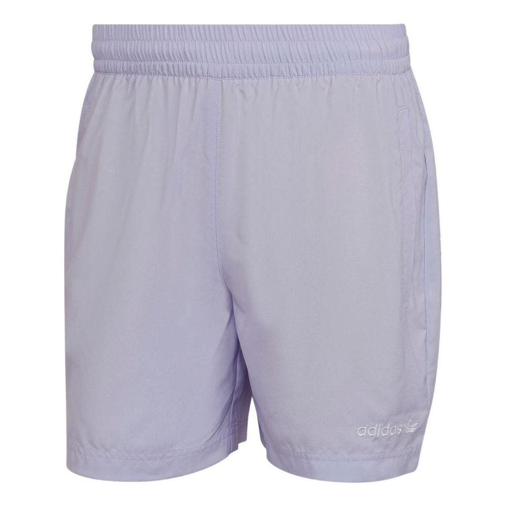 Men's adidas originals Solid Color Alphabet Printing Straight Shorts Japanese Version Purple HR7905
