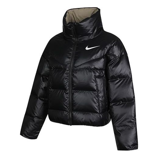 (WMNS) Nike Nsw Down-fill Short Stand Collar Windproof Down Jacket Black CU5814-010