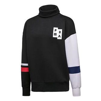 PUMA x ADER Crossover Turtleneck Contrasting Colors Pullover Couple Style Black 576958-01