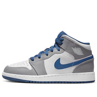 (GS) Air Jordan 1 Mid 'Cement True Blue' DQ8423-014