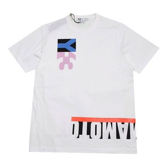 Y-3 Unisex Multi Block Graphic Tee Printing Short Sleeve White FN5728