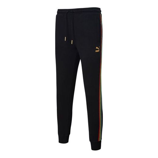 PUMA Tailored For Sport Unity Track Pants 'Black Orange' 599290-01