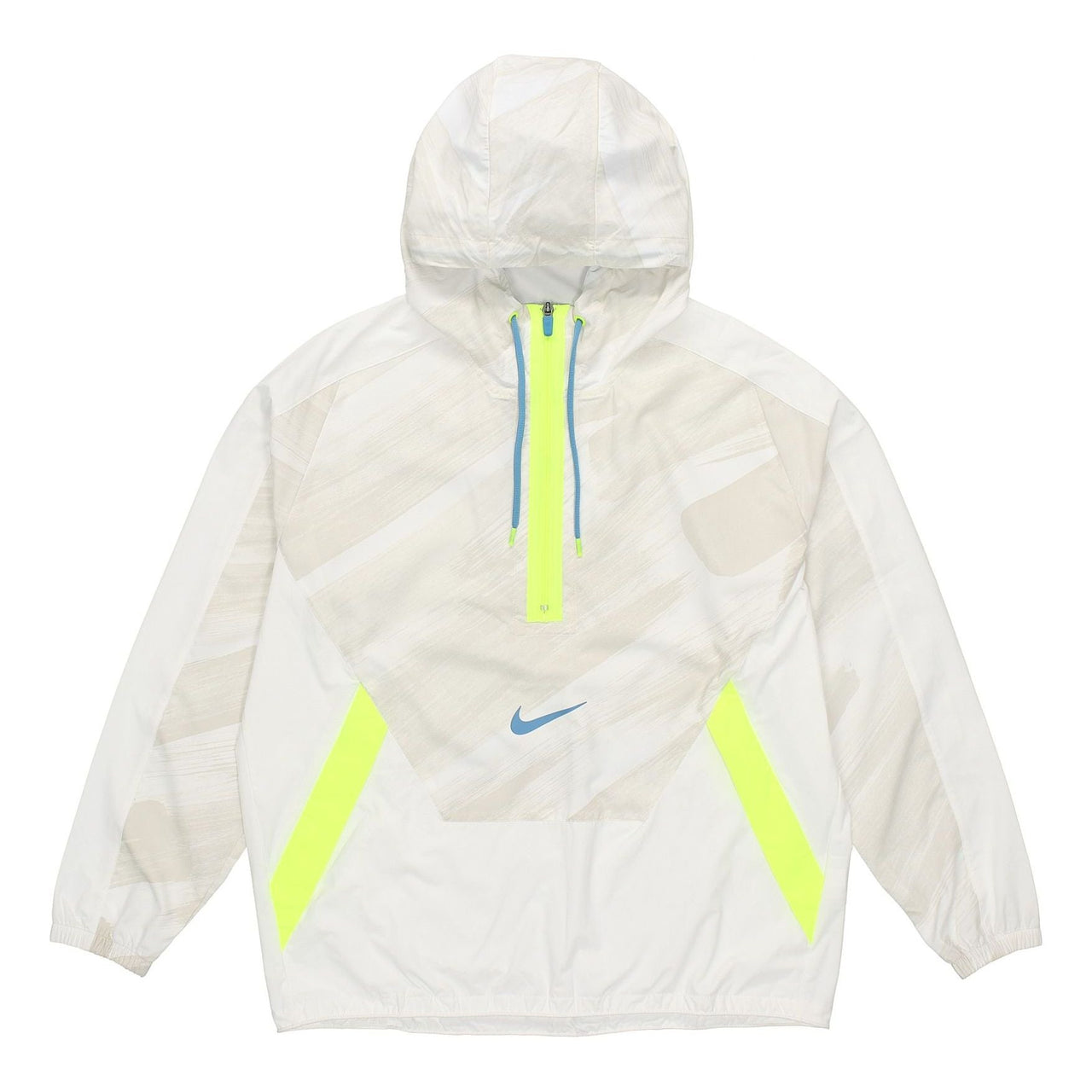 Men's Nike Dri-fit Sport Clash Hooded Half Zipper Athleisure Casual Sports Pullover Jacket Autumn Creamy White DD1724-100
