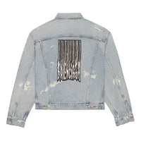 Balenciaga Unisex FW21 Logo Denim Jacket Blue 664329TBP488961