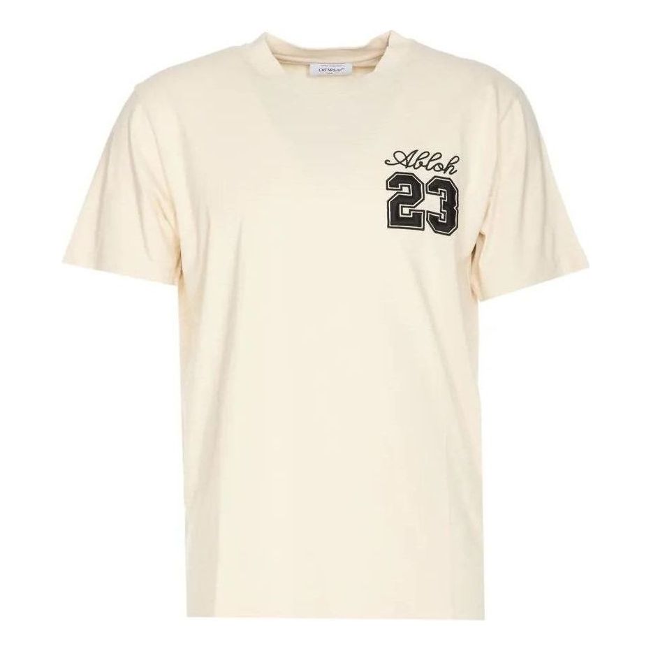 Off-White 23 Logo Slim Short-Sleeve T-Shirt 'Angora Black' OMAA027S24JER0050310
