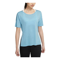 (WMNS) Nike AS W NY DF LAYER SS Top CERULEAN CJ9327-424