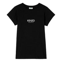 KENZO Alphabet Logo Pure Cotton Round Neck Short Sleeve Black FA52TS710937-99