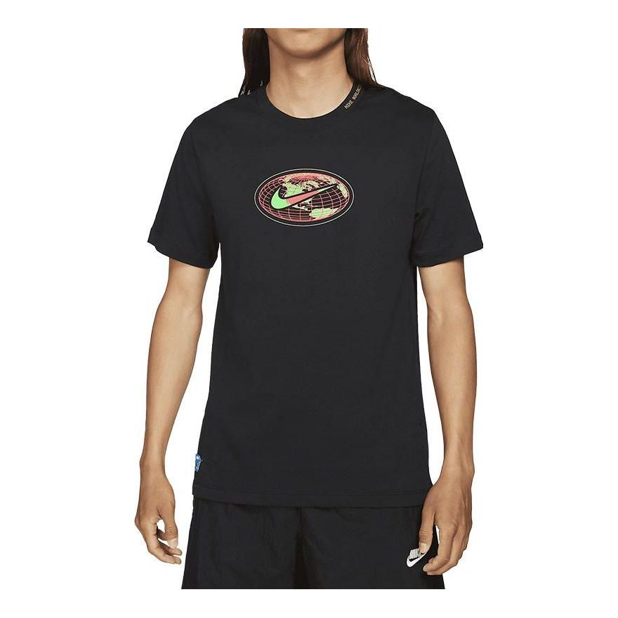 Nike Sportswear Worldwide Globe Tee 'Black Red' DJ1375-010