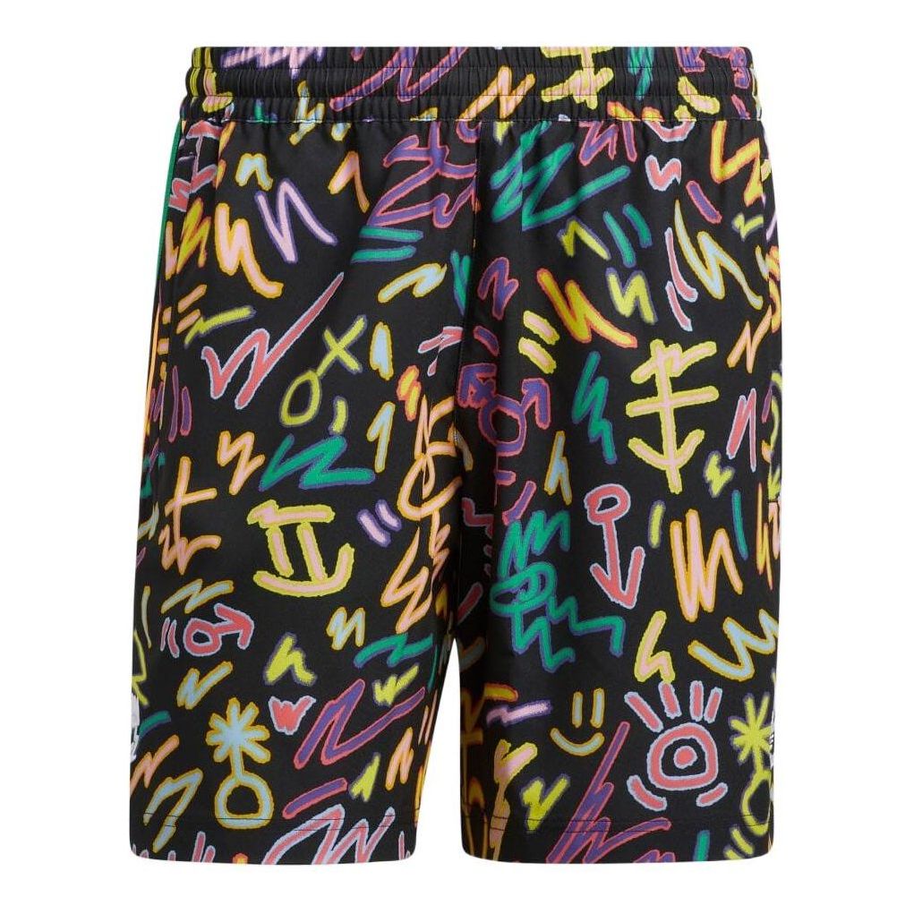 Men's adidas Graffiti Full Print Sports Shorts Black HC3087