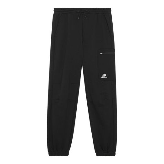 New Balance Logo Fleece Striped Joggers 'Black' 6LB42123-BK