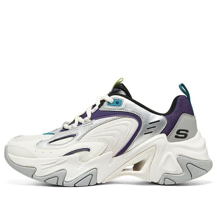 (WMNS) Skechers D'Lites Stamina Shoes 'White Silver Purple' 896261-WMLT