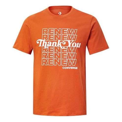 Men's Converse Renew Alphabet Printing Short Sleeve Orange 10019649-A03