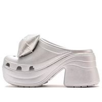 (WMNS) Crocs Siren Metallic Bow Clogs 'Silver' 210050-0P1