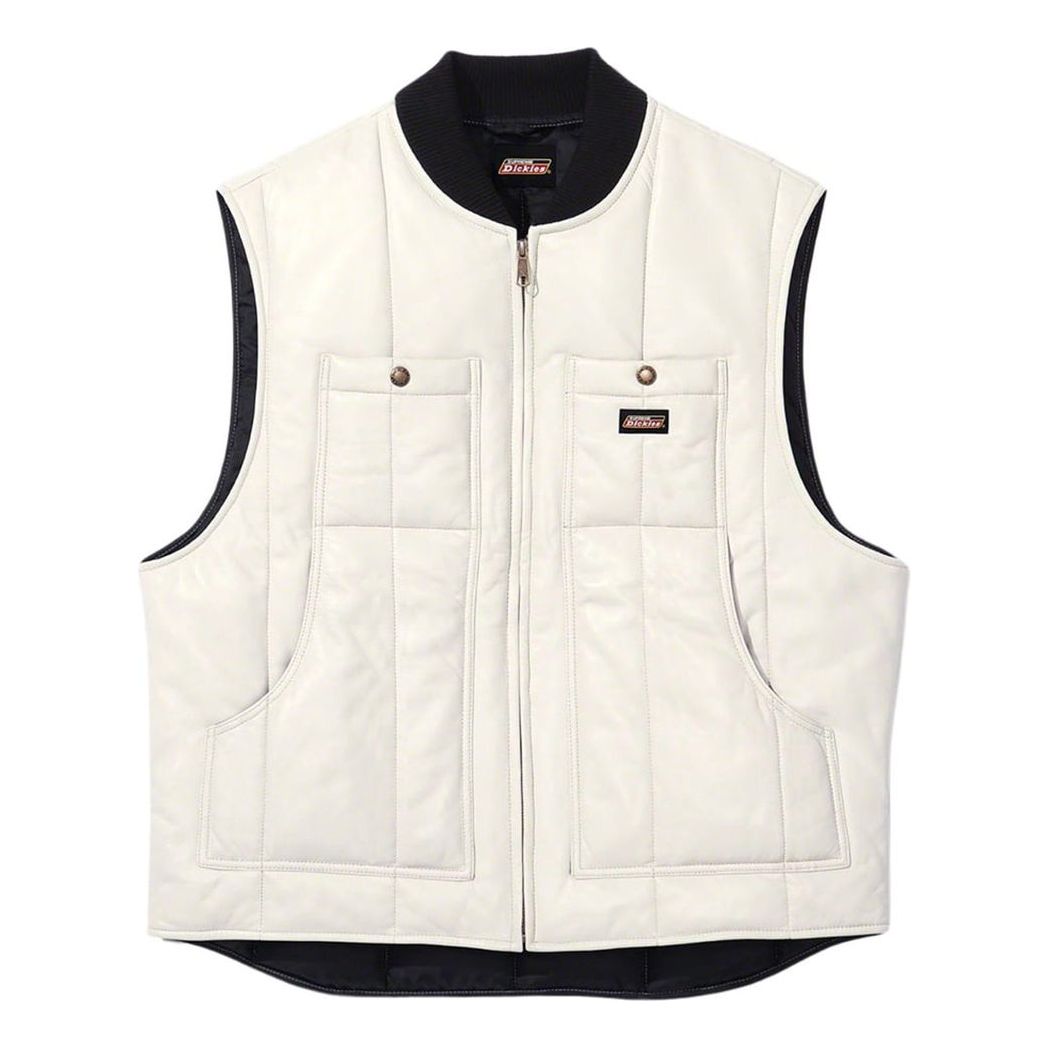 Supreme x Dickies FW23 Week9 Leather Work Vest 'White' SUP-FW23-163