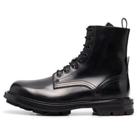 Alexander McQueen Polished Leather Combat Boots 'Black' 683569WHZ801000