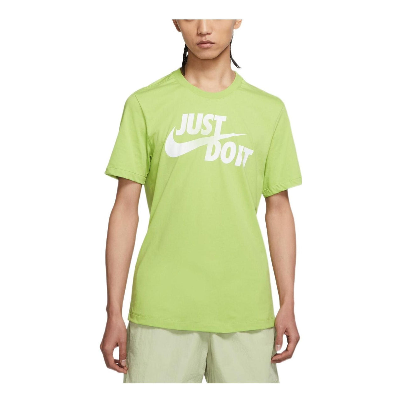 Nike Large Alphabet Logo Printing Round Neck Casual Sports Short Sleeve Green AR5007-332