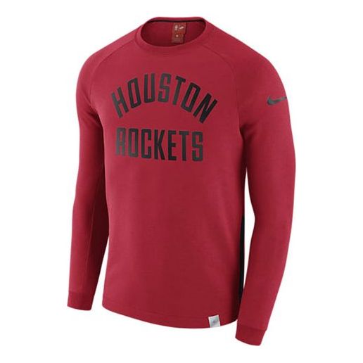 Men's Nike Houston Rockets Alphabet Printing Round Neck Pullover Red 860716-657