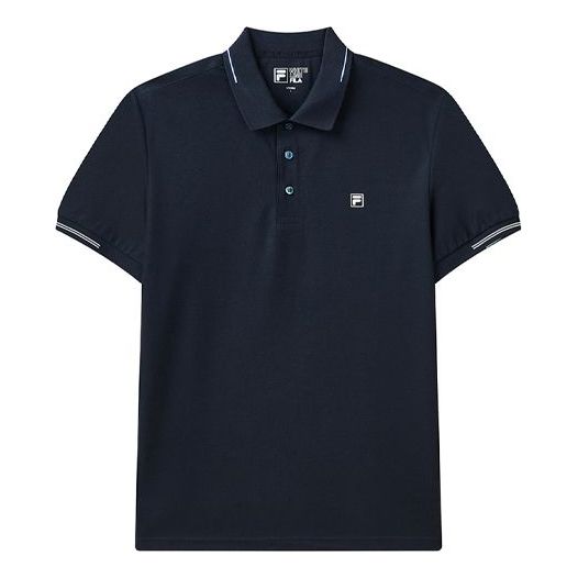 FILA Casual Solid Color Short Sleeve Polo Shirt Blue F11M122101F-NV