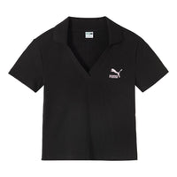 (WMNS) PUMA Logo Polo Shirt 'Black' 626863-01