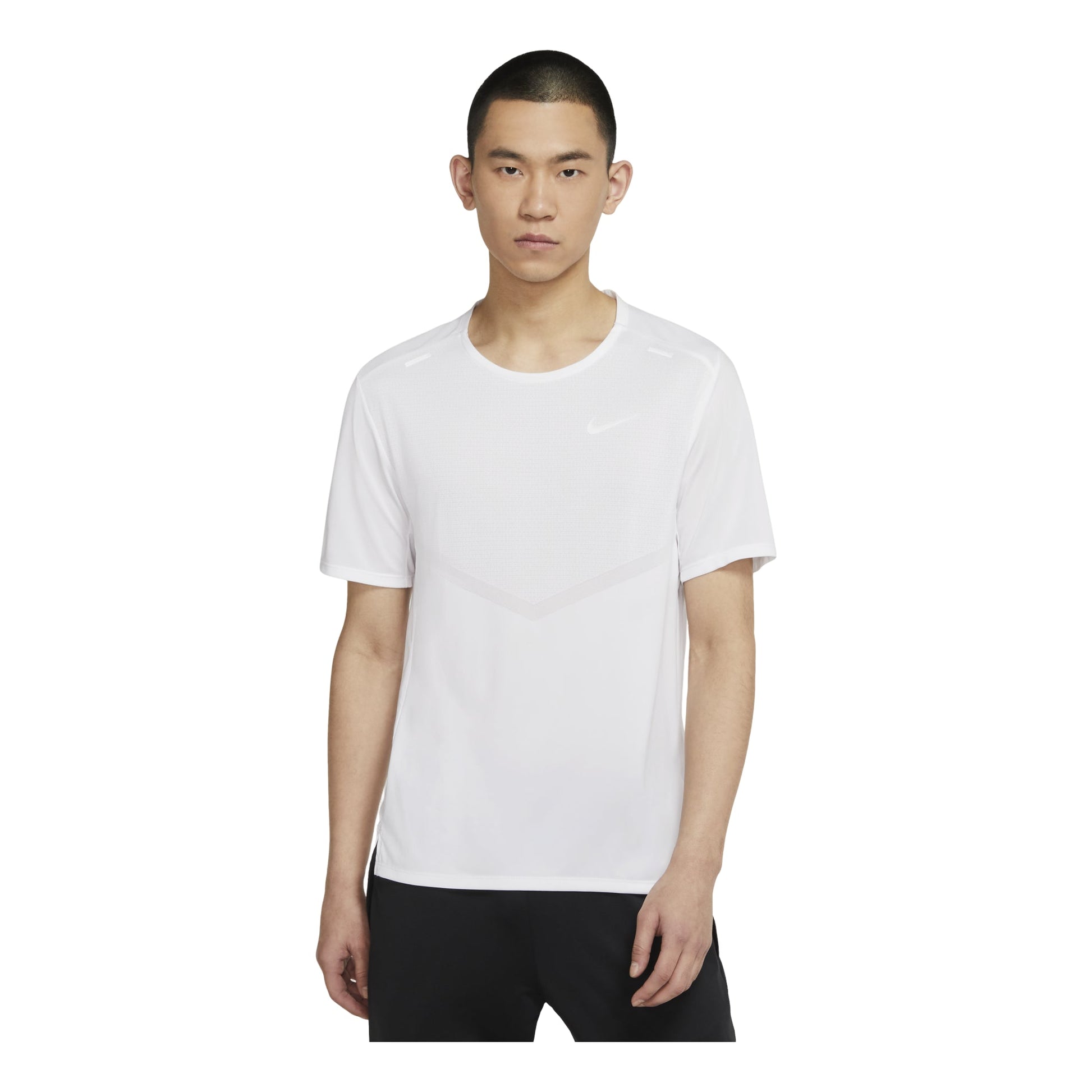 Nike Dri-fit Rise 365 Causual Sports Ventilate Round Collar T-Shirt Men's White CZ9185-100