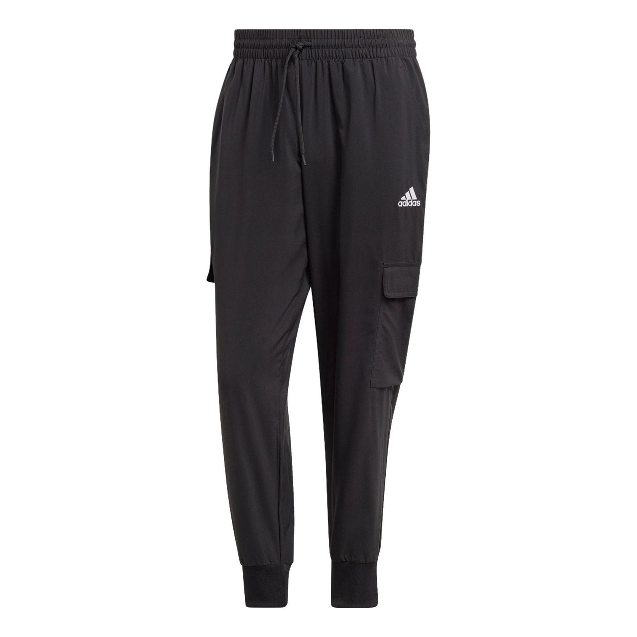 adidas Essentials Small Logo Woven Cargo Ankle-Length Pants 'Black' HA4348