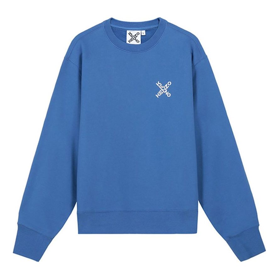 Men's KENZO SS21 SPORT Little X Round Neck Long Sleeves Blue FA65SW0014MS-70