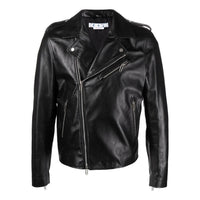 Men's Off-White FW22 Twill Printing Zipper Jacket Black OMJG020C99LEA0011001