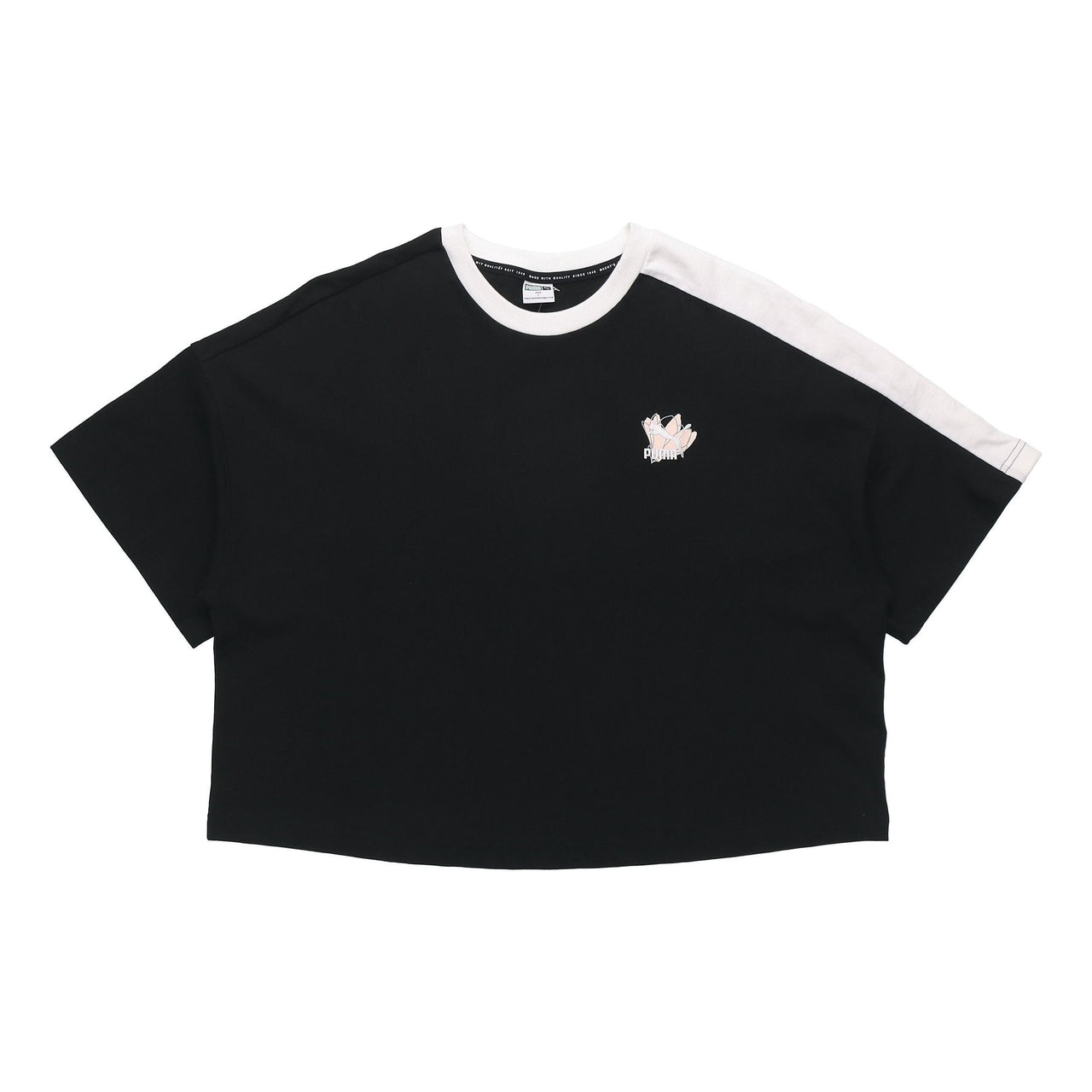 (WMNS) PUMA Printing Round-neck Black 532258-01