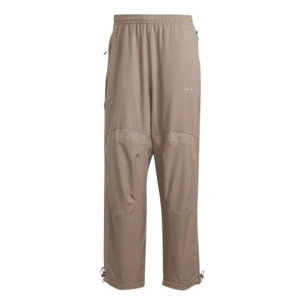 Men's adidas originals Printing Logo Zipper Pocket Straight Sports Pants/Trousers/Joggers Brown HK2735