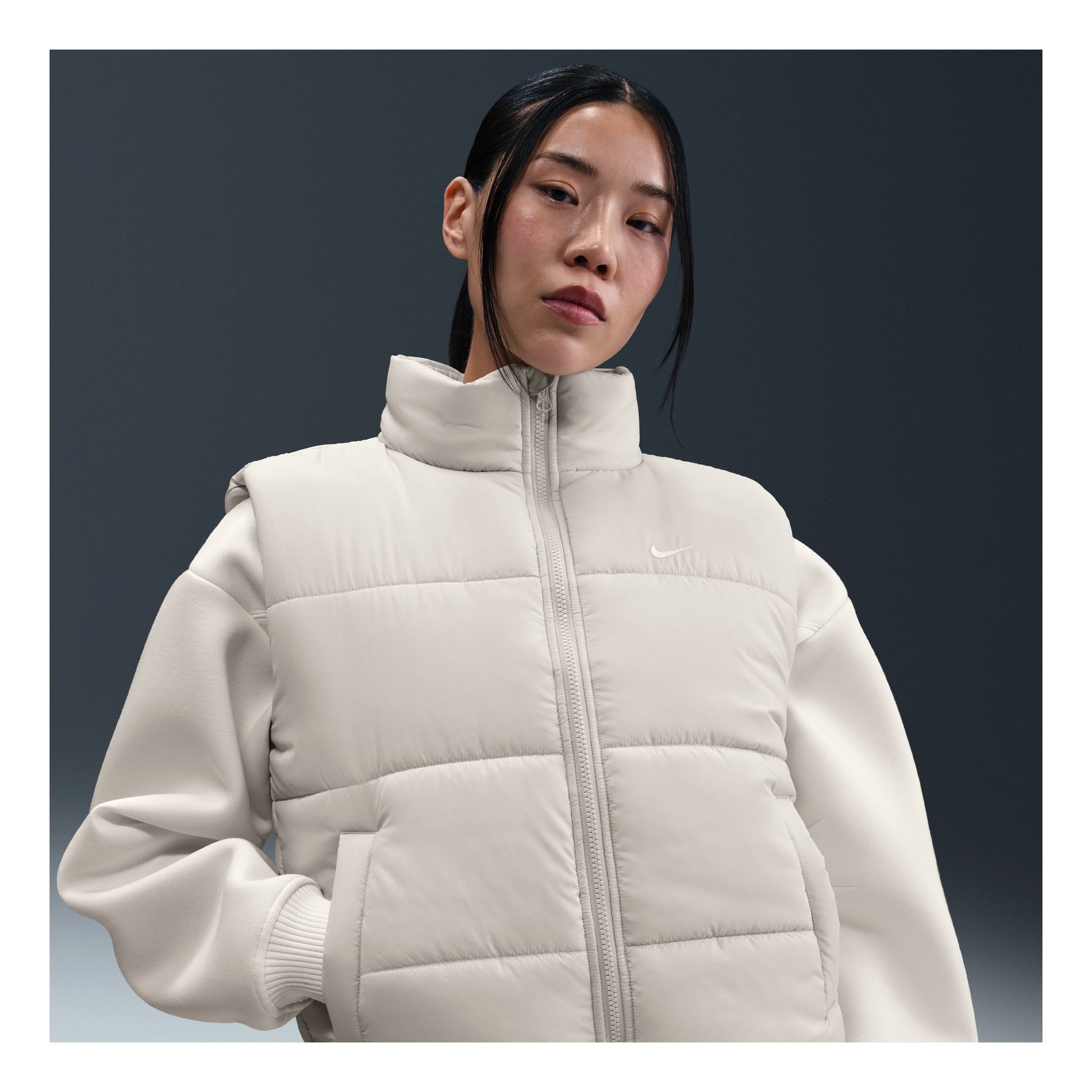 (WMNS) Nike Sportswear Classic Puffer Therma-FIT Loose Vest 'Light Bone White' FZ5923-072