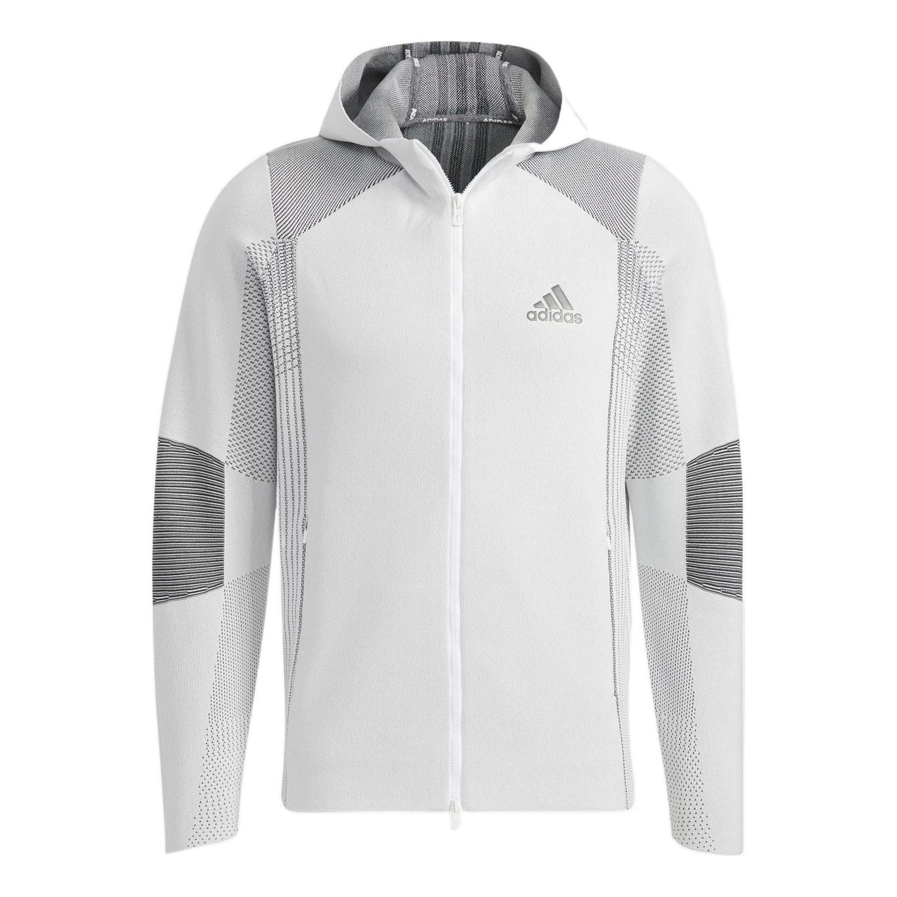 Men's adidas Logo Printing Solid Color Zipper Jacket White HB3592