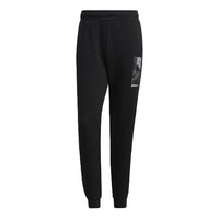 Men's adidas neo Sw Dk Tp Logo Printing Knit Bundle Feet Sports Pants/Trousers/Joggers Black H45223