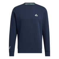 Men's adidas Pg Sweat Crew Solid Color Logo Round Neck Pullover Long Sleeves Navy Blue HG5789